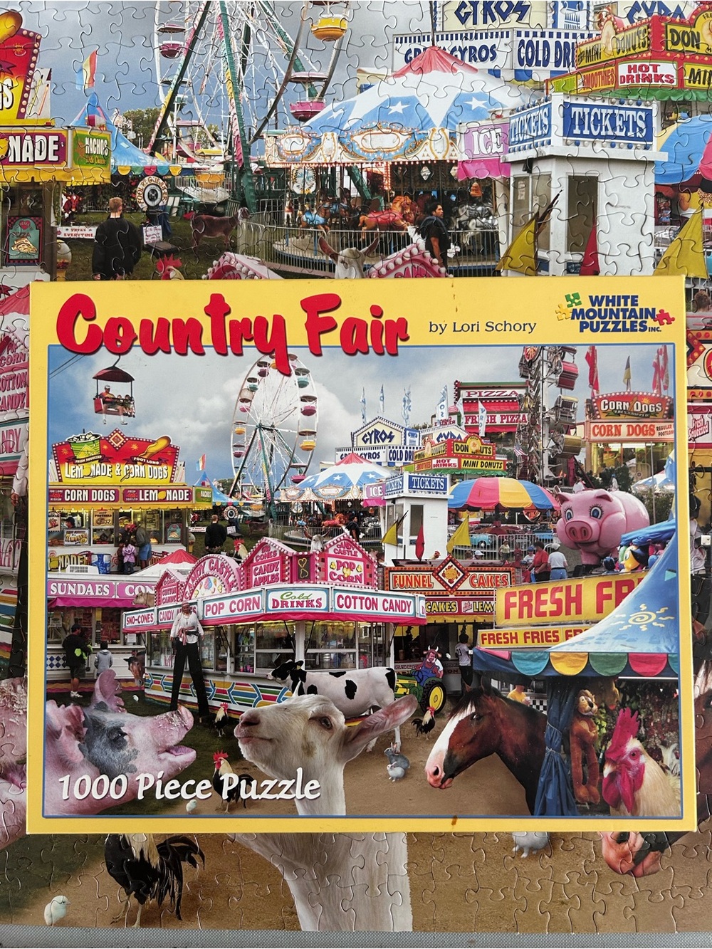 White Mountain Country Fair #385S Jigsaw Puzzle 1000 Pieces 24"x30" Complete